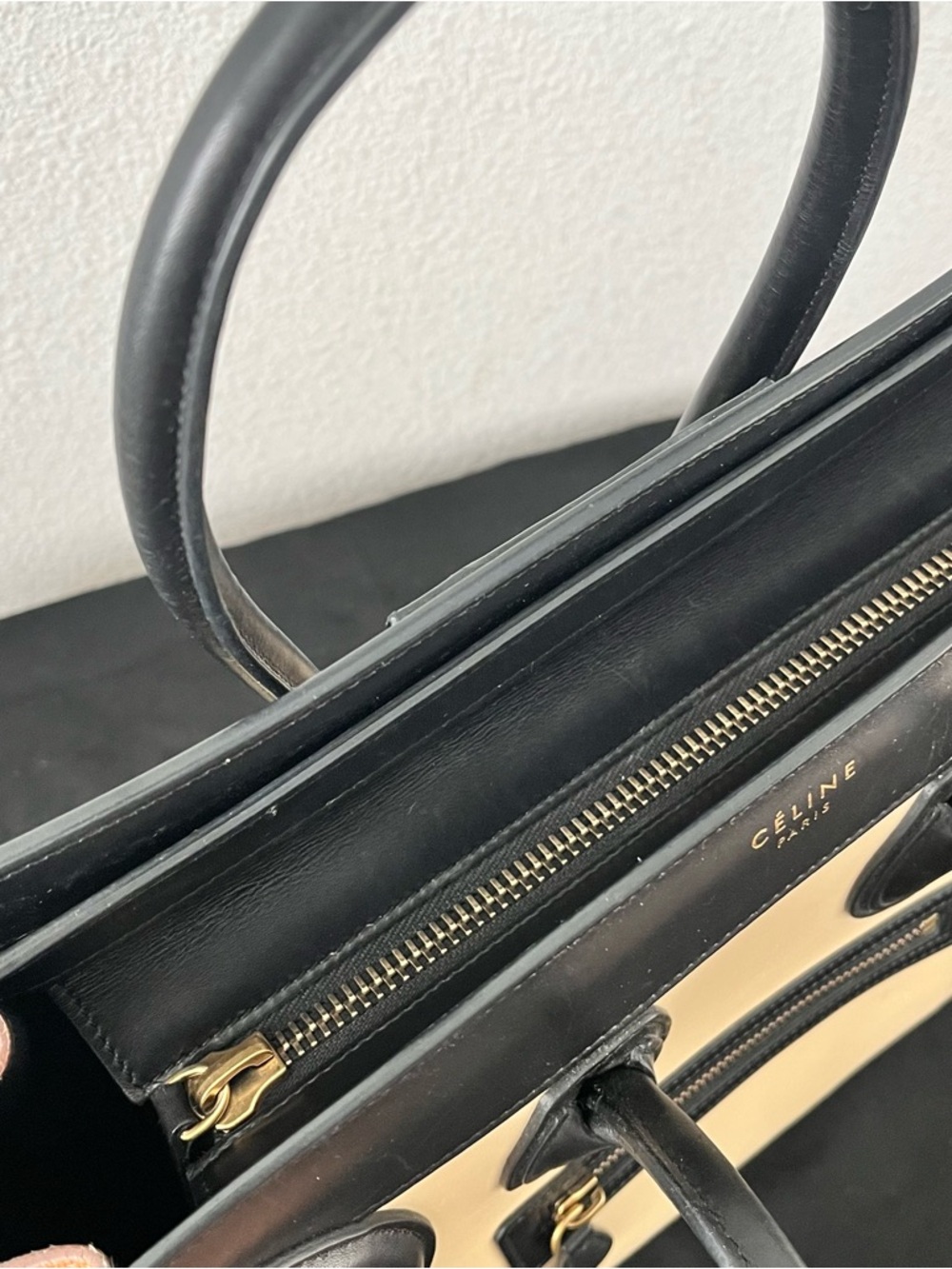 Celine Luggage Tote Tricolor Leather Micro Top Handle Handbag - Picture 8 of 11
